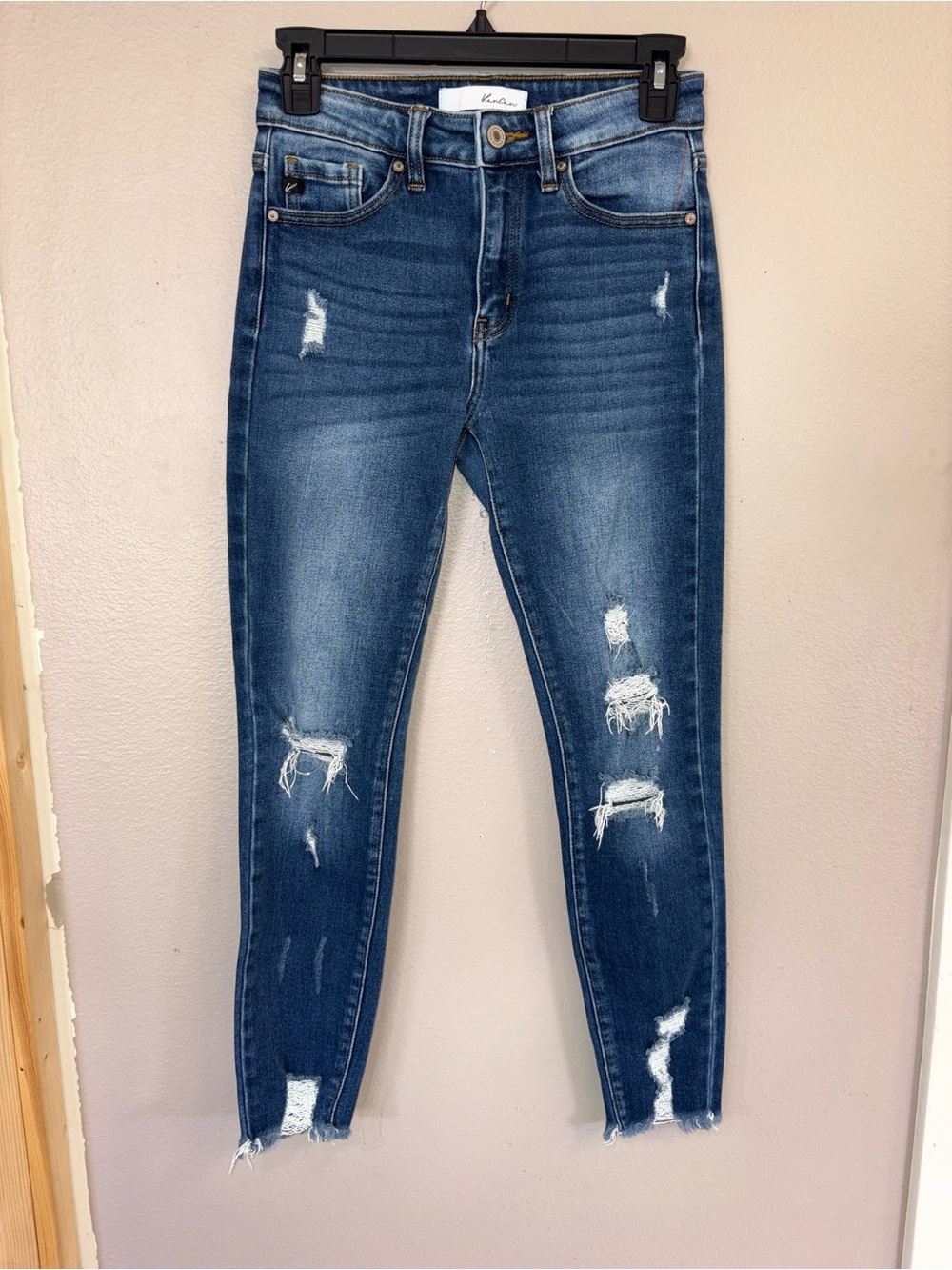 KanCan Dark Wash Distressed Skinny Jeans